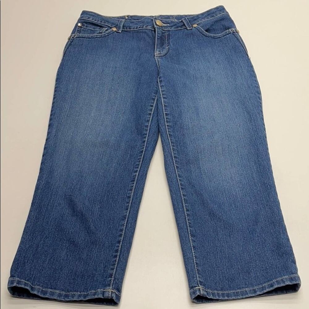 STYLE & CO Womens Blue Jean Bejeweled Crop